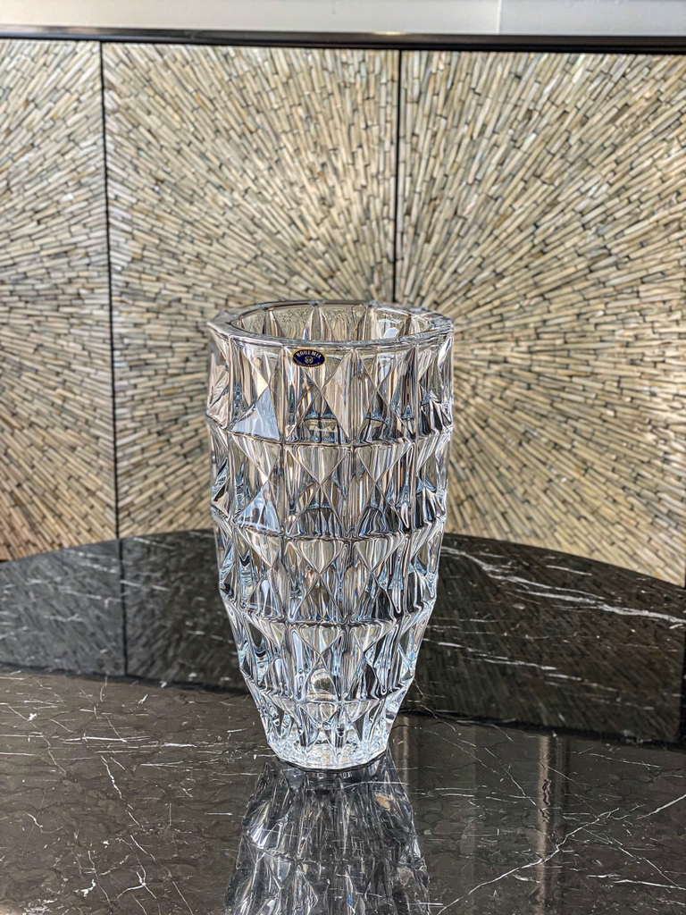 Lọ hoa pha lê kim cương Bohemia 28cm (V/99T41/280)