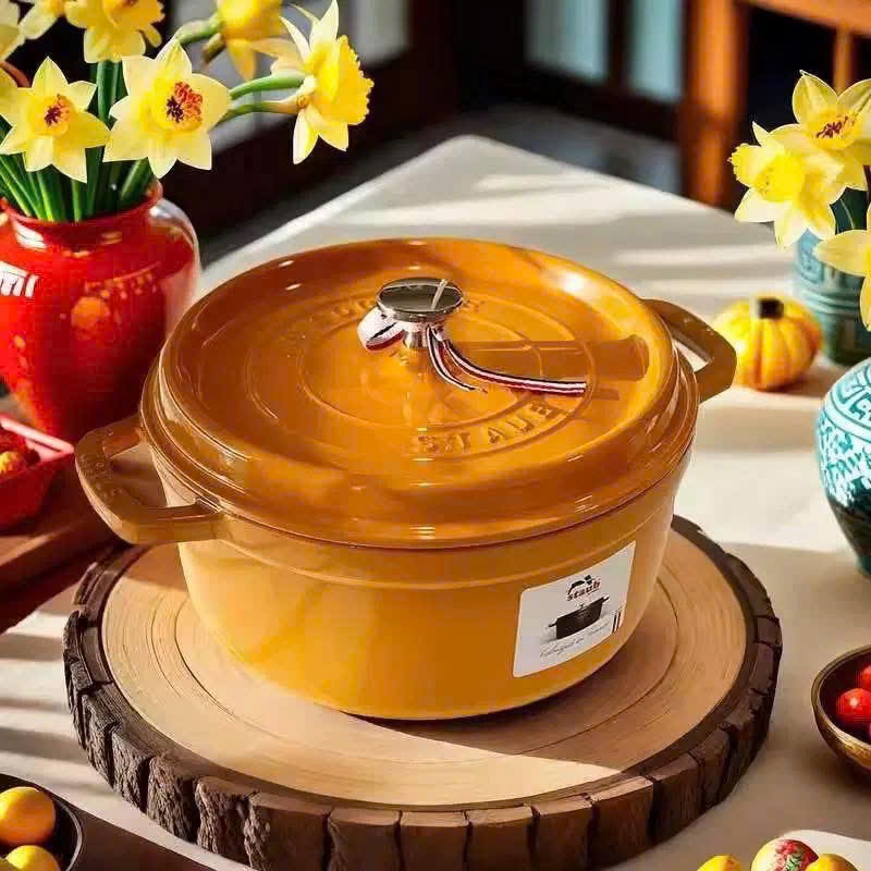 Nồi gang Staub Cocotte màu vàng mù tạt 20cm 2.2L (1102012)