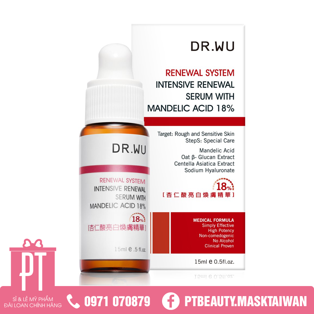 Serum tái tạo da Dr.Wu Intensive Renewal Serum With Mandelic Acid 18% 15ML