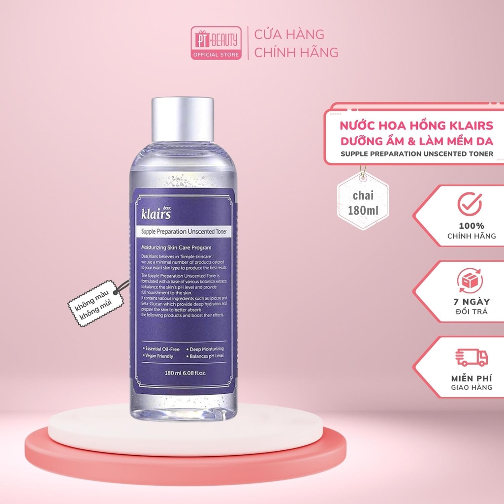 Nước hoa hồng Dear Klairs Supple Preparation Tonner dành cho da dầu mụn, nhạy cảm 180ml