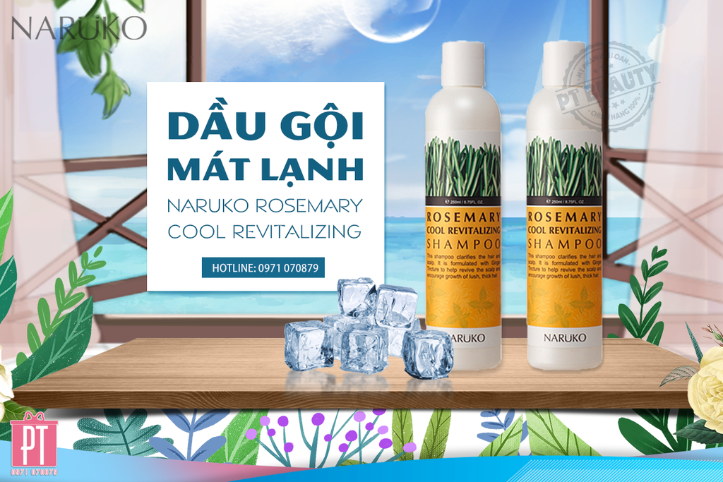 Dầu Gội Mát Lạnh Naruko Rosemary Cool Revitalizing Shampoo 250ml