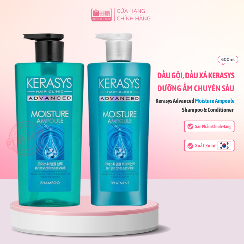 Bộ dầu gội và dầu xả KERASYS ADVANCED chăm sóc tóc mềm mượt và chắc khỏe 600ML