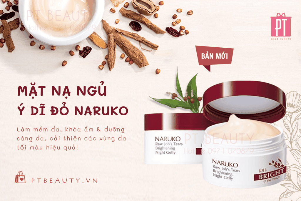 Mặt Nạ Ngủ Ý Dĩ Đỏ Sáng Da Naruko (bản mới)