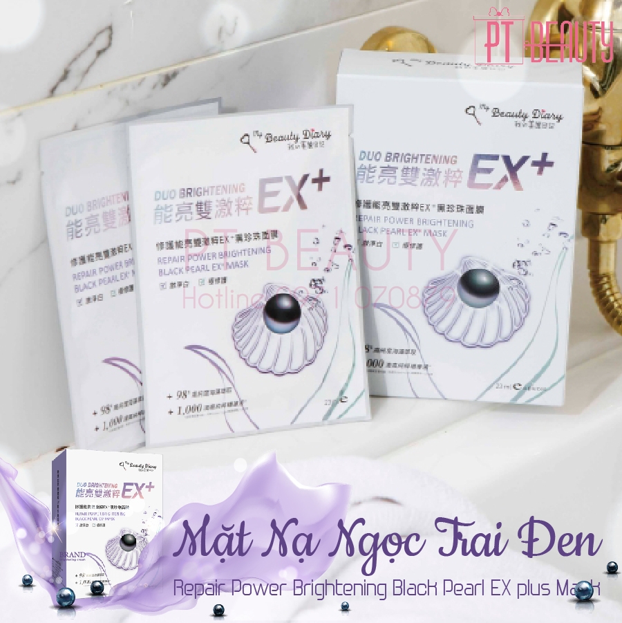 Mặt Nạ My Beauty Diary Ngọc Trai Đen Ex+ Tím - Repair Power Brightening Black Pearl EX+ Mask 6pcs