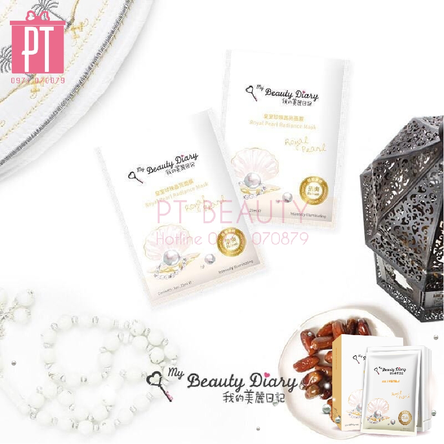 Mặt Nạ Ngọc Trai Trắng My Beauty Diary Royal Pearl Lighting Mask 8pcs