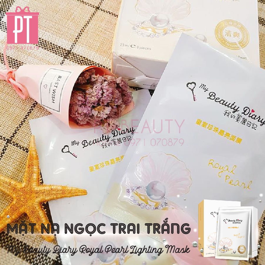 Mặt Nạ Ngọc Trai Trắng My Beauty Diary Royal Pearl Lighting Mask 8pcs