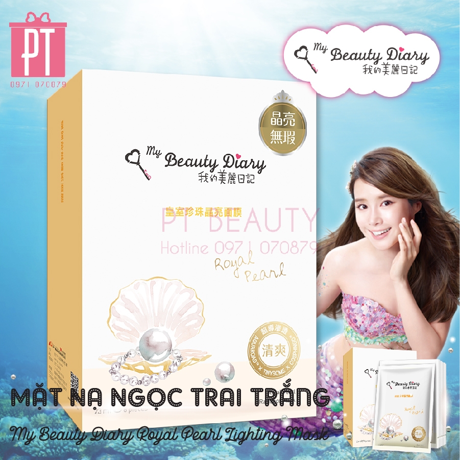 Mặt Nạ Ngọc Trai Trắng My Beauty Diary Royal Pearl Lighting Mask 8pcs