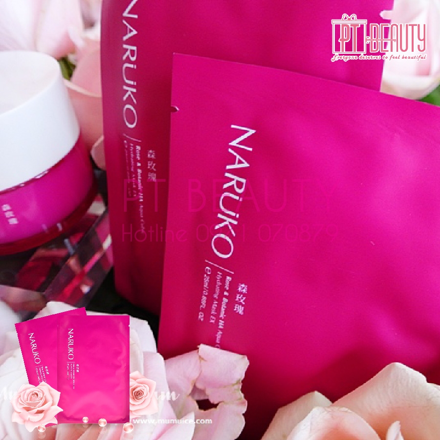 Mặt Nạ Cấp Ẩm Sâu Naruko Rose & Botanic HA Aqua Cubic Hydrating Mask EX 10pcs