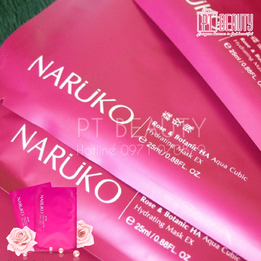 Mặt Nạ Cấp Ẩm Sâu Naruko Rose & Botanic HA Aqua Cubic Hydrating Mask EX 10pcs