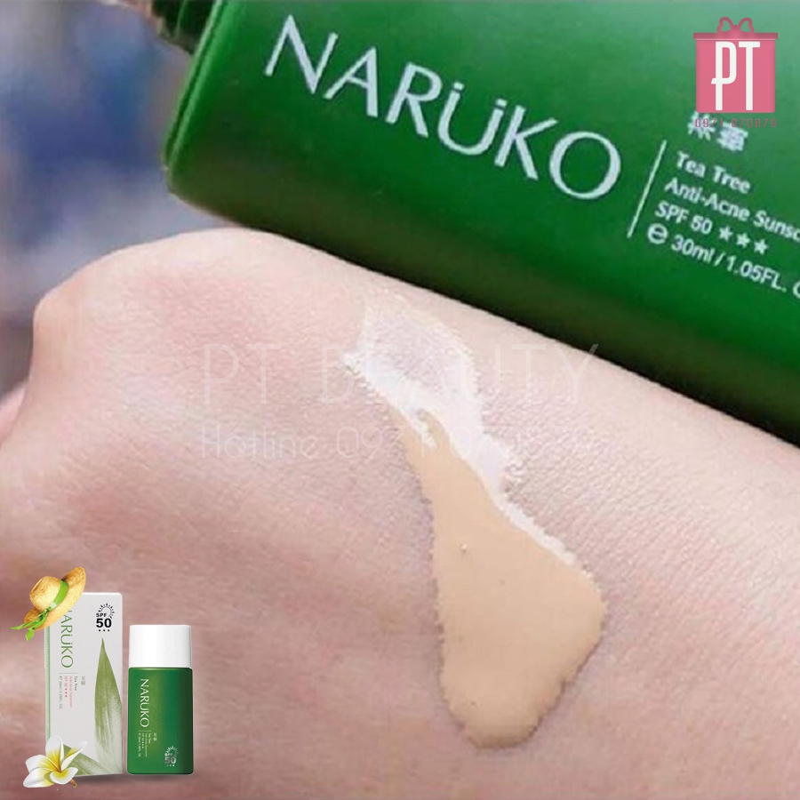 Naruko Đài Loan - Kem Chống Nắng Tràm Trà Tea Tree Anti-Acne Sunscreen SPF50 PA+++ 30ml