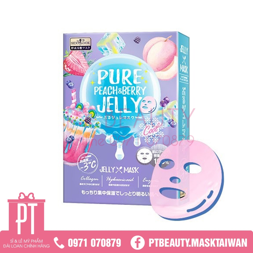 Mask Thạch Jelly Dâu Đào Sexylook hộp 3 miếng (màu tím)