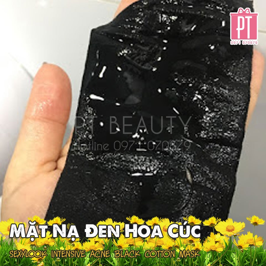 Mặt Nạ Hoa Cúc Sexylook Intensive Acne Black Cotton Mask 5pcs