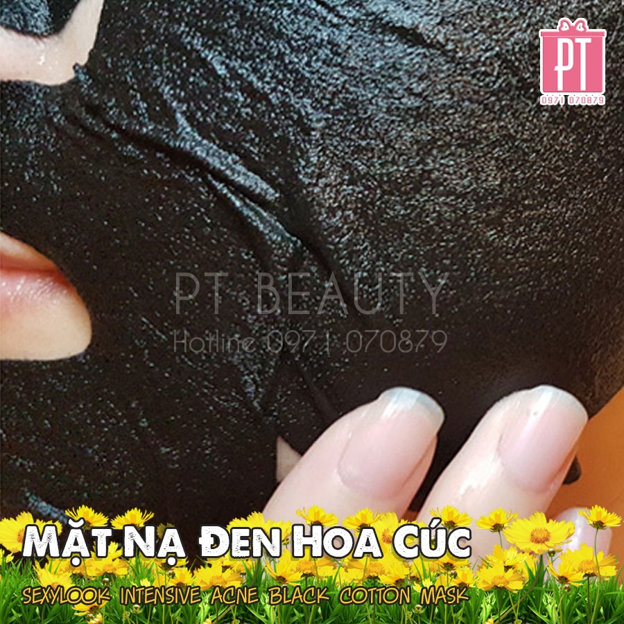Mặt Nạ Hoa Cúc Sexylook Intensive Acne Black Cotton Mask 5pcs