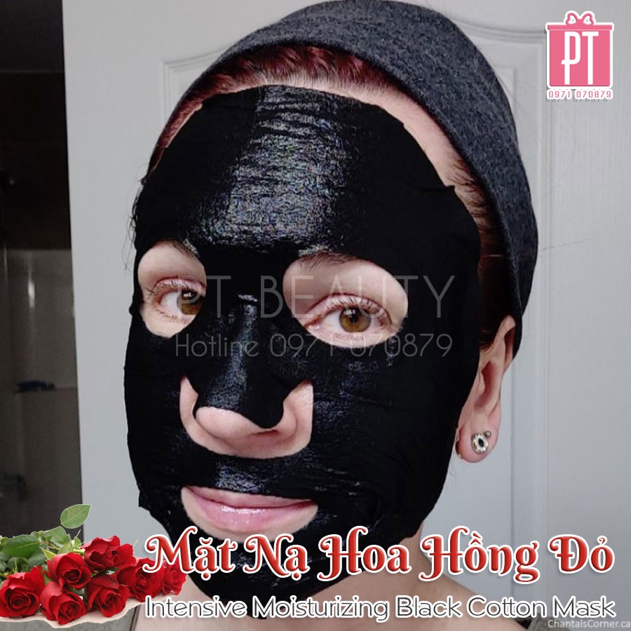 Mặt Nạ Hoa Hồng Đỏ Sexylook Intensive Moisturizing Black Cotton Mask 5pcs