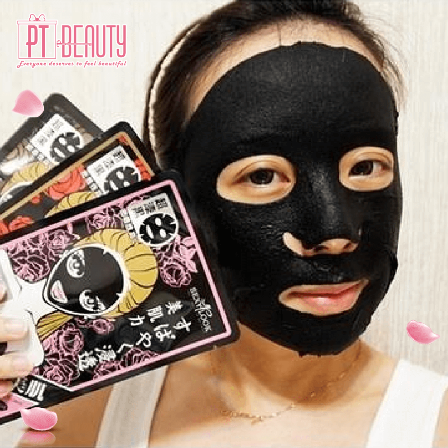 Mặt Nạ Sexylook Hoa Hồng Viền Hồng - Sexylook Intensive Whitening Black Mask 5pcs