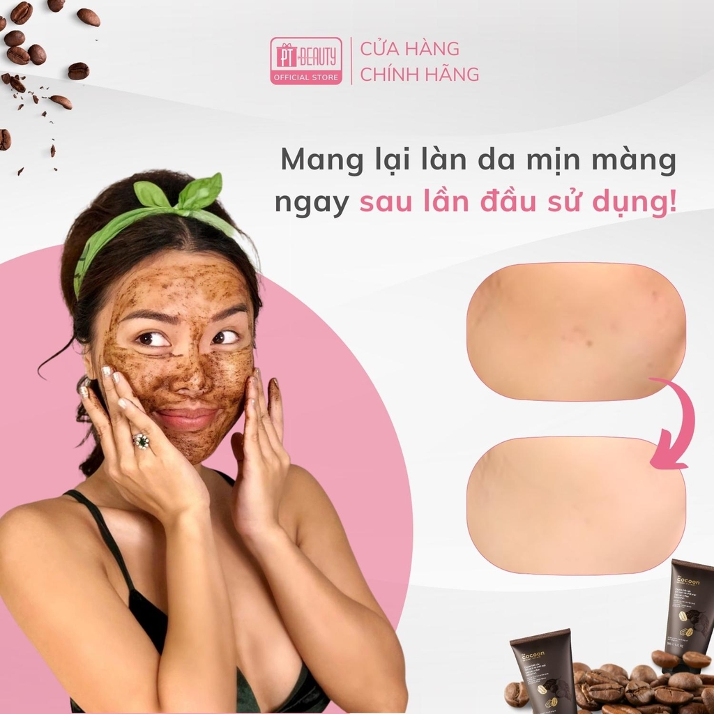 Tẩy da chết mặt cà phê Đắk Lắk Cocoon cho làn da mềm mịn và rạng rỡ 150ml