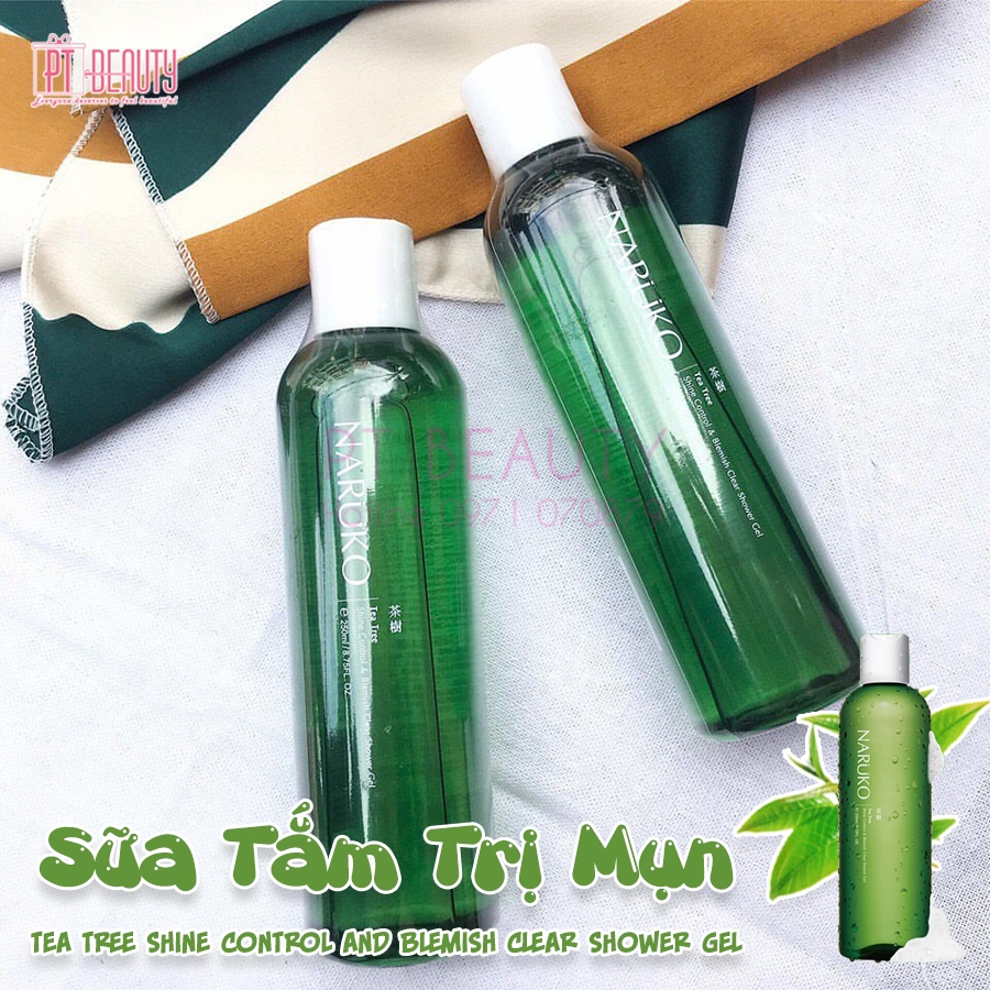 Naruko Sữa tắm Tràm Trà Giúp Làm Sạch Da - Tea tree Shine Control & Blemish Clear Shower Gel 250ml