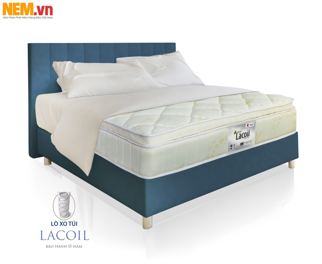 Nệm Lò Xo Túi Lót Cao Su Vạn Thành – Lacoil 180x200x28cm | Khuyến Mãi Khủng Giảm 40%