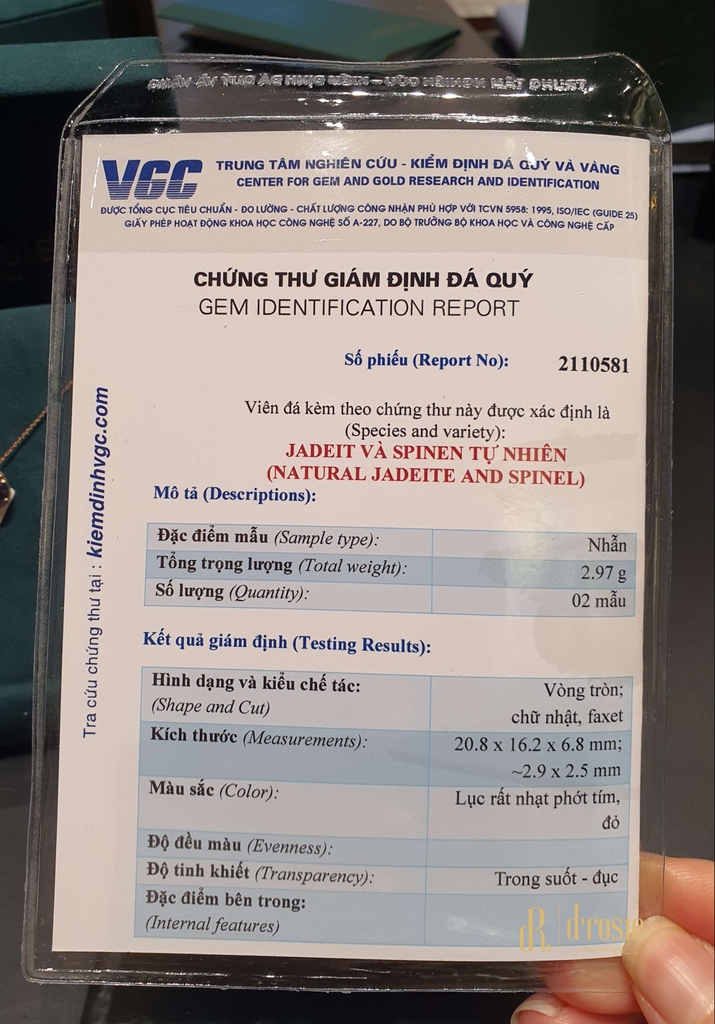 NHẪN NGỌC CẨM THẠCH LAVENDER MIX SPINEL - VÀNG 14K