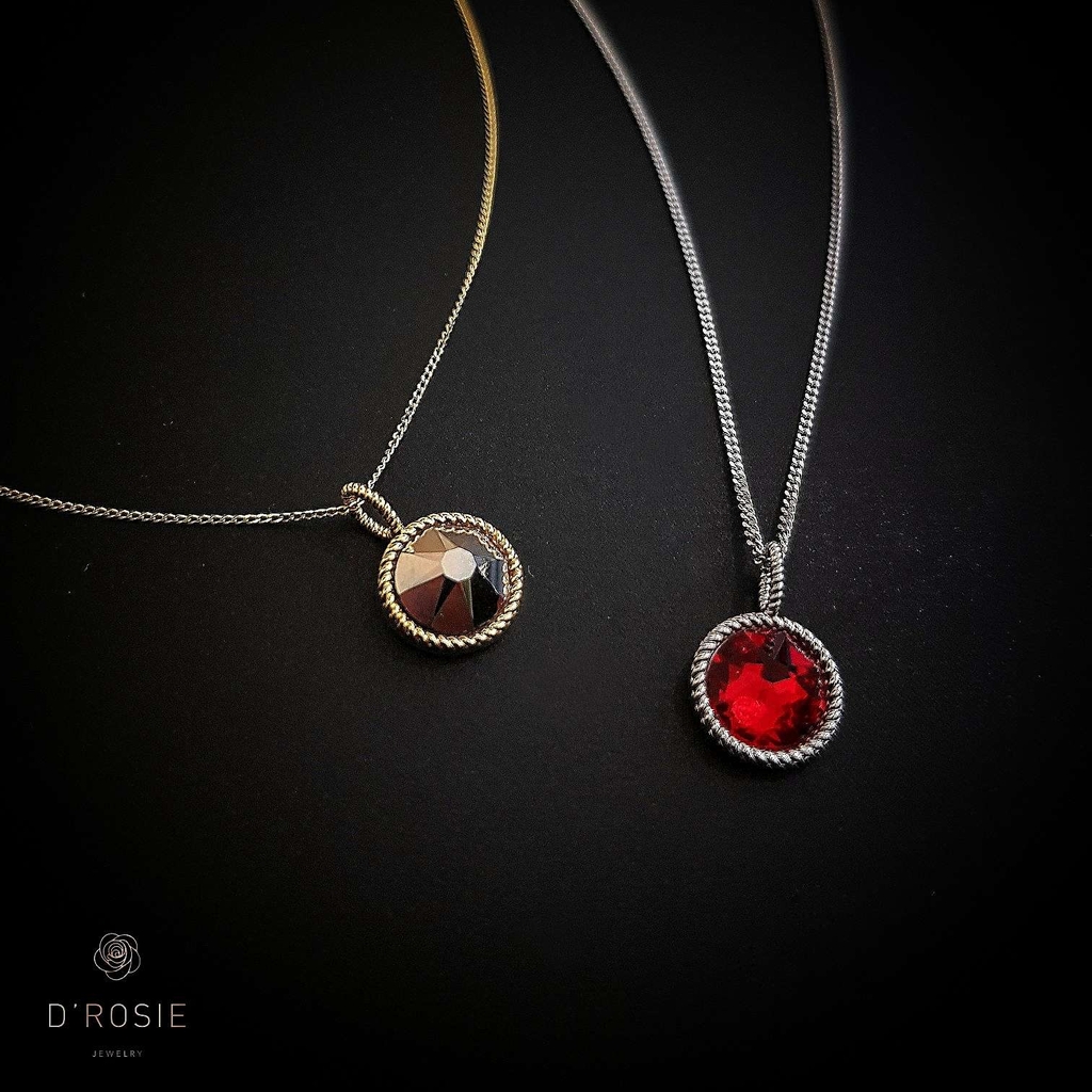 DÂY CHUYỀN CLASSIC VÀNG TRẮNG 10K - SWAROVSKI CRYSTAL ROSE GOLD