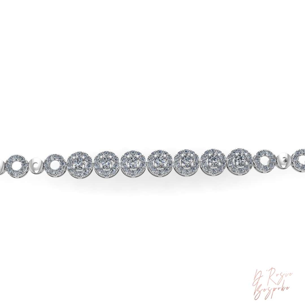 LẮC TAY VÀNG TRẮNG KẾT ĐÁ MOISSANITE