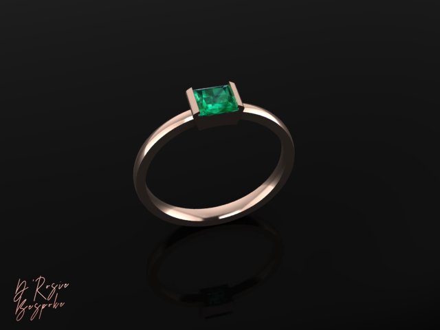 NHẪN VÀNG 14K VIÊN CHỦ NGỌC LỤC BẢO MINI
