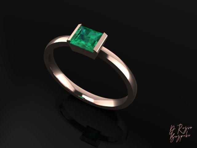 NHẪN VÀNG 14K VIÊN CHỦ NGỌC LỤC BẢO MINI