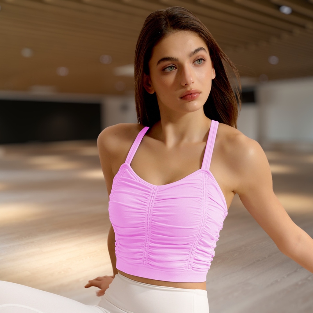 Áo tập xếp ly phồng BRA5123 beYoga