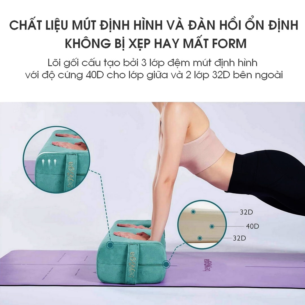 Gối tập beYoga vải nỉ cao cấp