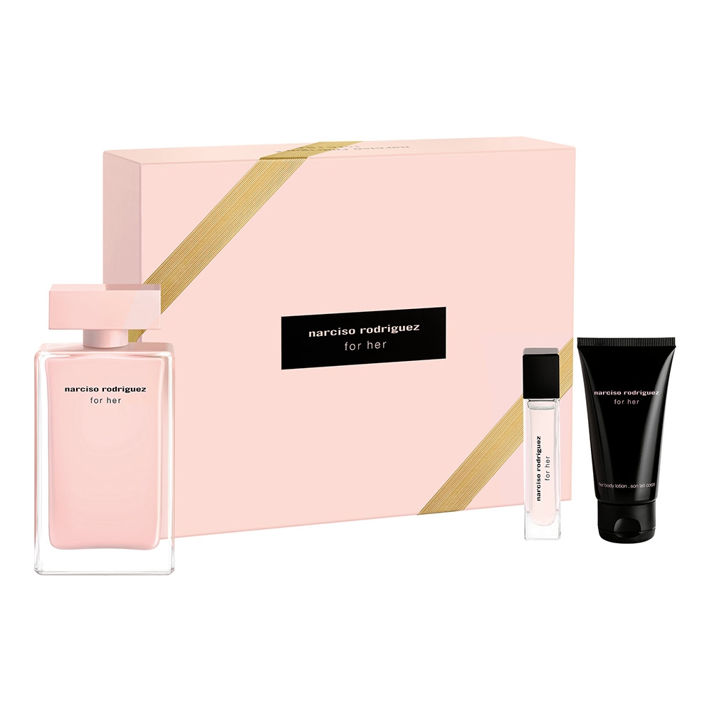 Set nước hoa Narciso Rodriguez For Her EDP 3pcs (100ml/10ml/50ml)