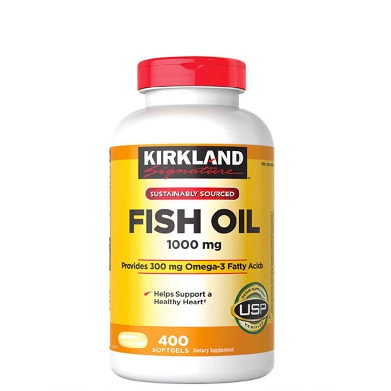 Viên uống dầu cá Kirkland Signature Fish Oil 1000mg (400 viên) - Mỹ