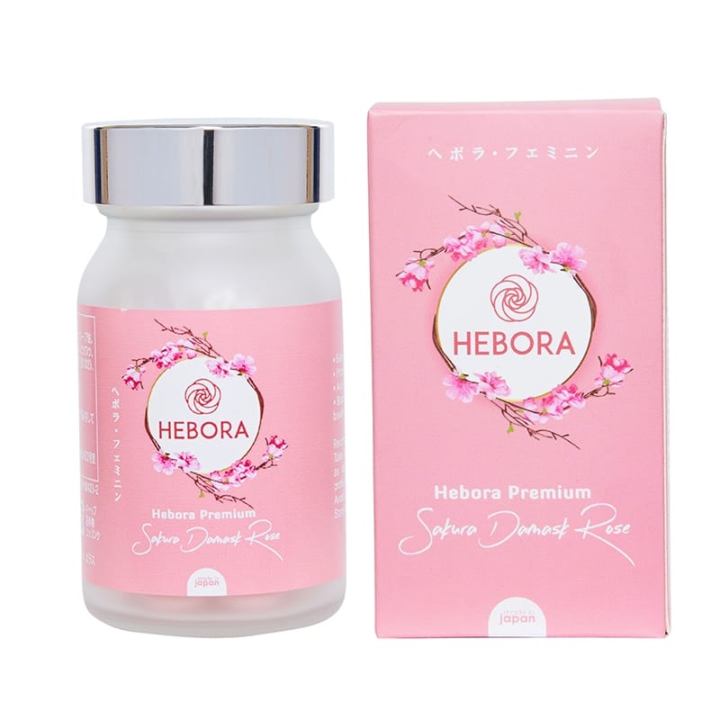 Viên uống tạo mùi thơm cơ thể Hebora Premium Sakura Damask Rose (60 viên) - Nhật Bản