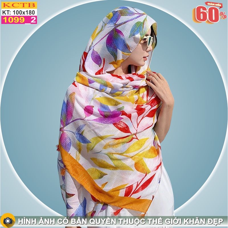 Khăn Choàng Cổ Coton Vải Lanh Thế Giới Khăn Đẹp KHTB1099_2