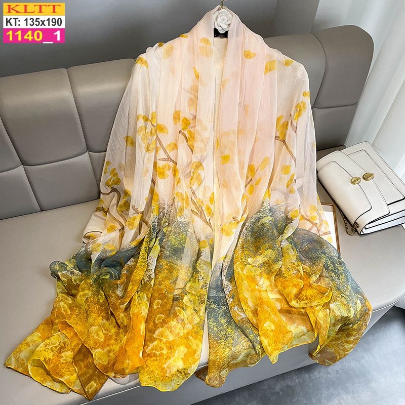 Khăn Lụa Tơ Tằm Thế Giới Khăn Đẹp cao cấp KLTT 14001