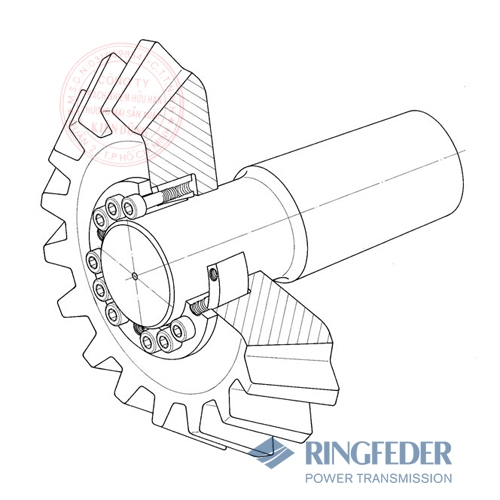 Thiết bị khóa trục côn Ringfeder RfN 7013.1 bevel gear wheel