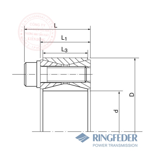 Thiết bị khóa trục côn Ringfeder RfN 7012 bản vẽ