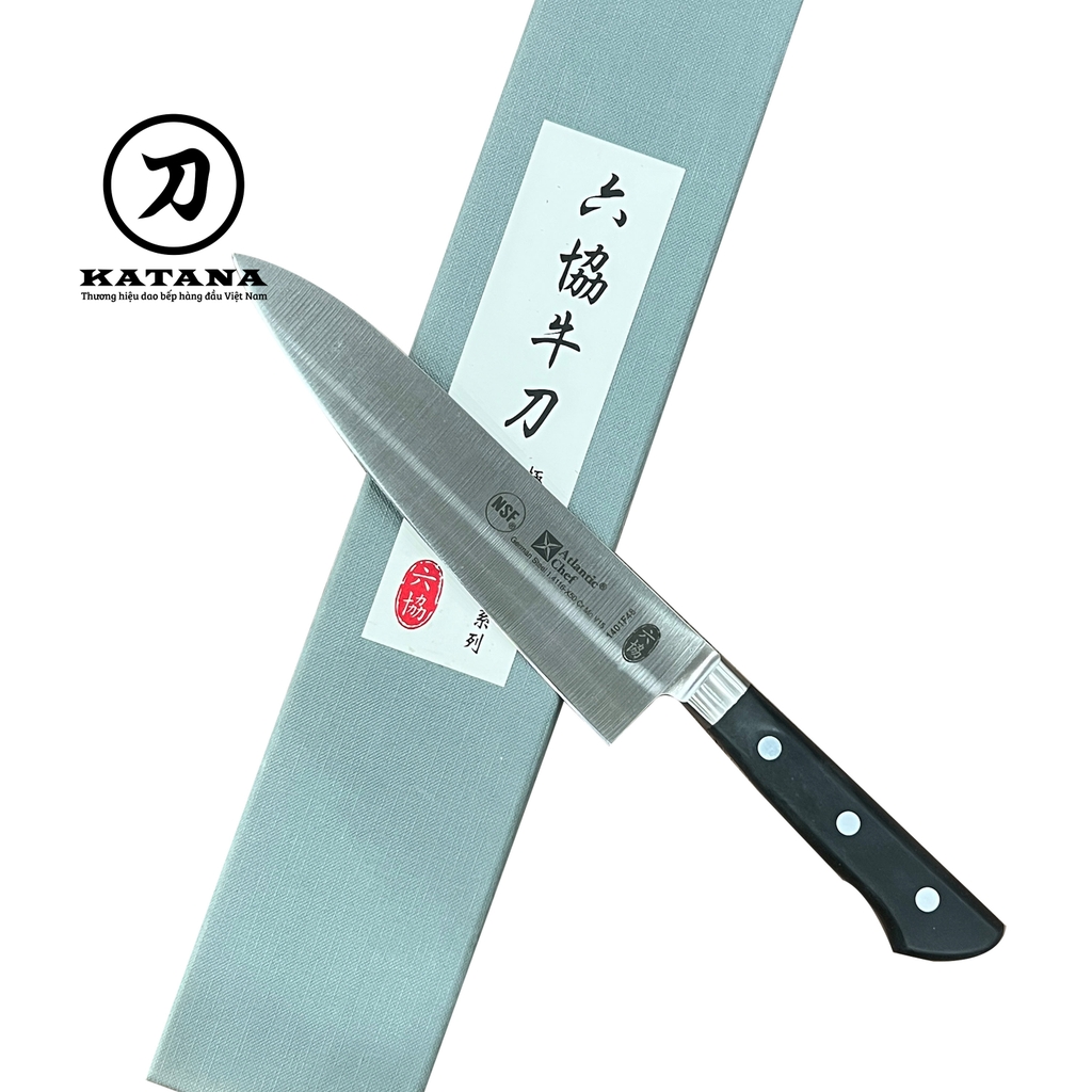 Dao bếp Nhật Atlantic thép Đức Chef 1401F48 - Dao thái thịt cá (180mm)