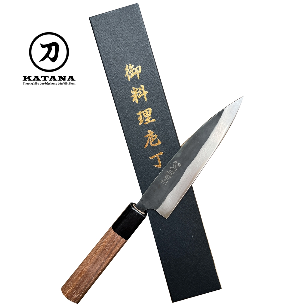 Dao bếp Nhật cao cấp Yoshida thép Aogami 3 lớp đen Ajikiri 4508 - Dao đa dụng (150mm)