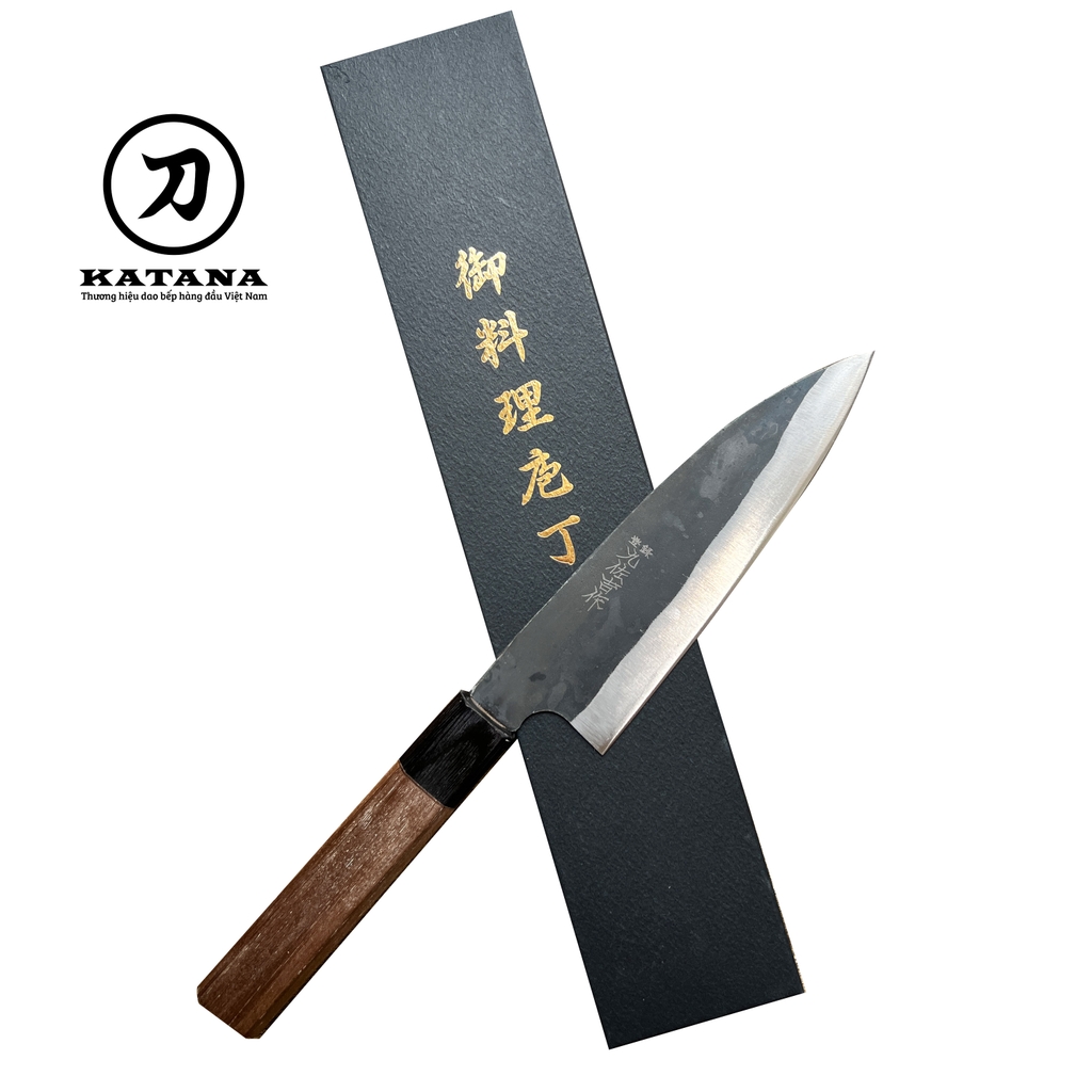 Dao bếp Nhật cao cấp Yoshida thép Aogami 3 lớp đen Funayuki 4511 - Dao đa năng (170mm)