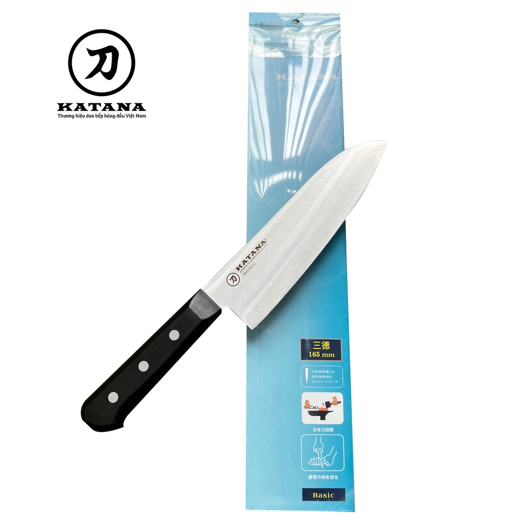 Dao bếp cao cấp KATANA Basic Santoku - Dao thái đa năng KATA401 (165mm)