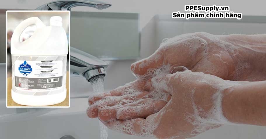 Rửa tay đúng cách với xà bông  không màu không mùi TM Care
