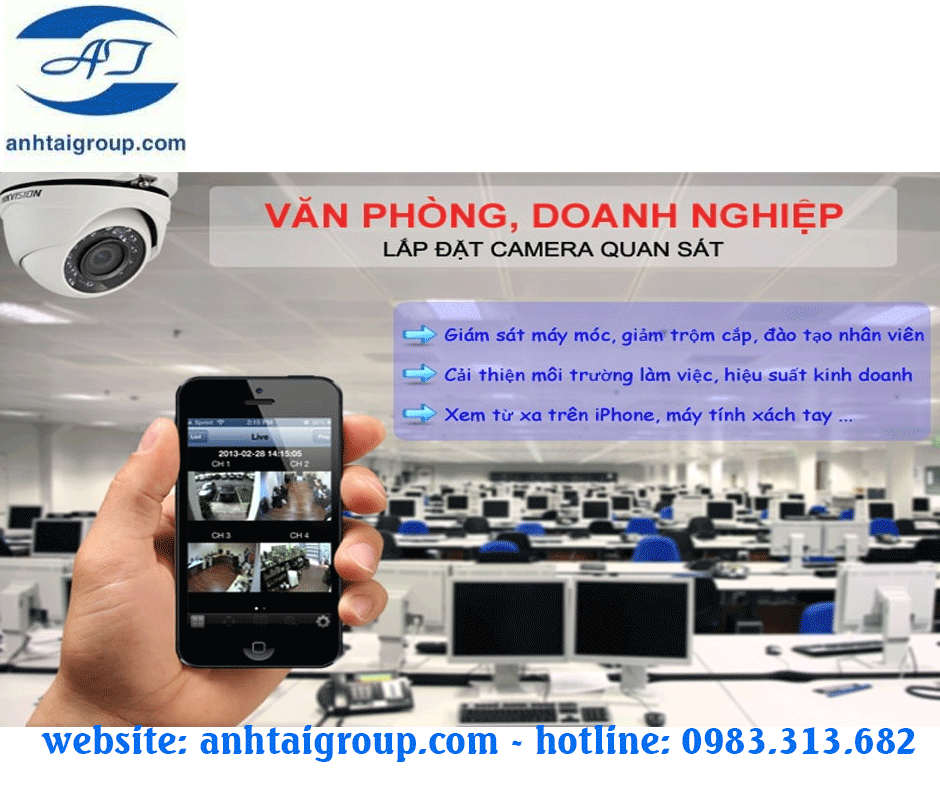 Lắp đặt Canera quan sát cho Văn Phòng