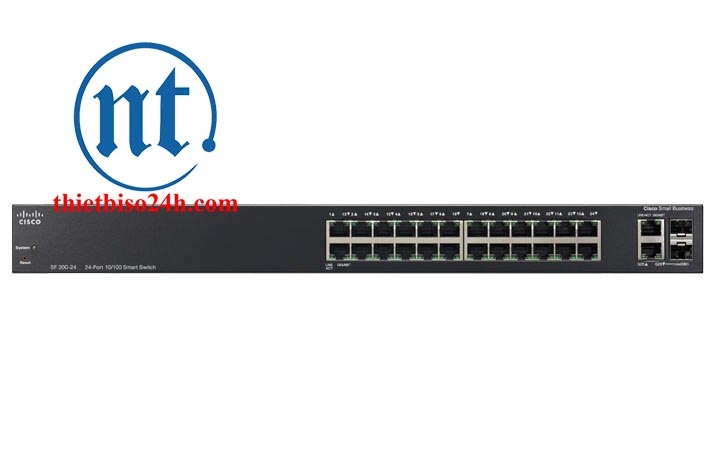 Thiết bị chia mạng Cisco SLM224GT-EU SF200-24 - Switch thông minh, Cổng quang