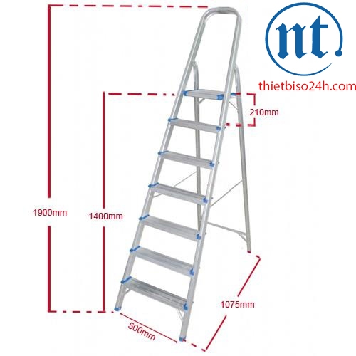 Thang nhôm tay vịn 7 bậc Nikita AL07