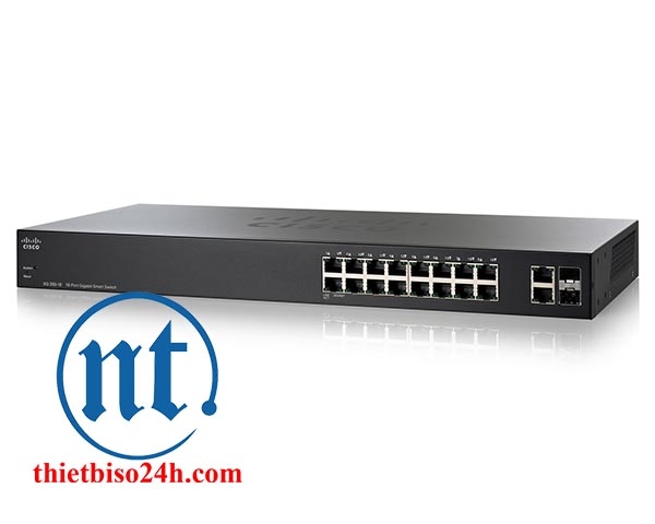 Thiết bị chia mạng Cisco SLM2016T-EU SG200-18 - Switch thông minh, Cổng quang