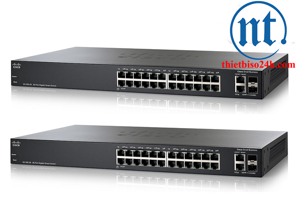 Thiết bị chia mạng Cisco SLM2024T-EU SG200-26 - Switch thông minh, Cổng quang