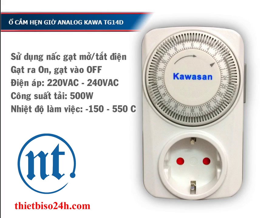 Ổ cắm hẹn giờ dạng cơ KAWA KW-TG14D