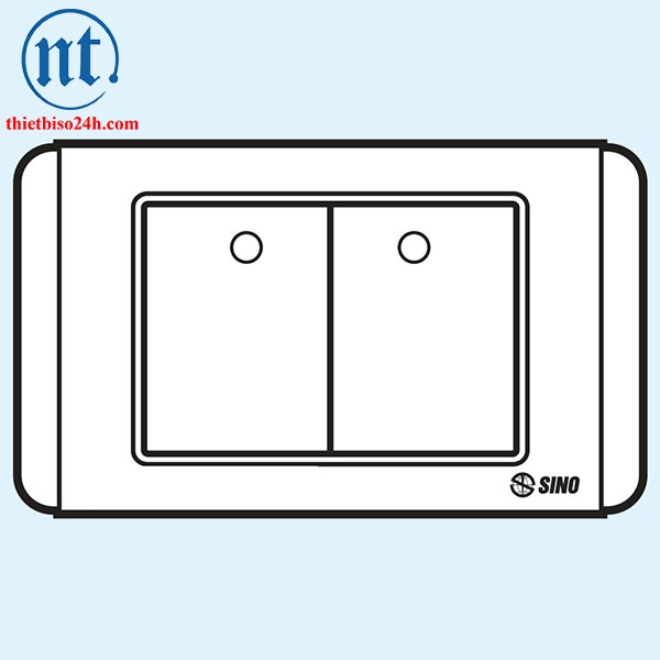 Công tắc đôi 1 chiều phím lớn có dạ quang - S68D2