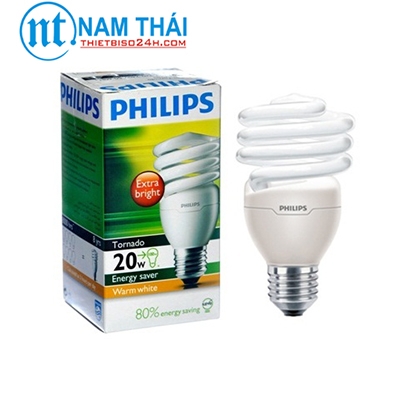 Bóng đèn Compact Philips tích hợp tương thích điện từ (EMC) Tornado 20W