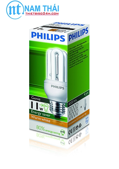 Bóng đèn Compact Philips tích hợp tương thích điện từ (EMC) Genie 11W